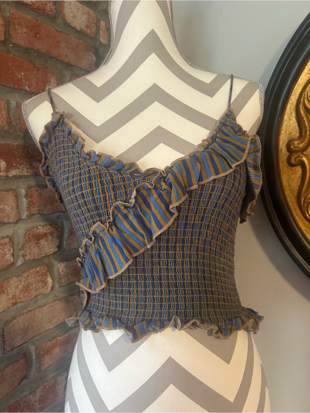 Olivaceous • Smocked Ruffle Tank Top